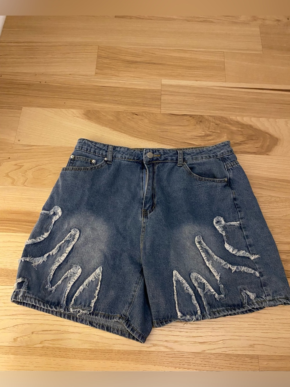 Unbranded Blue Denim Distressed Women's Shorts Size XL